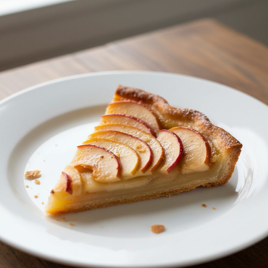 Tarte aux pommes — pâte sablée, pommes en rosace, glaçage abricot